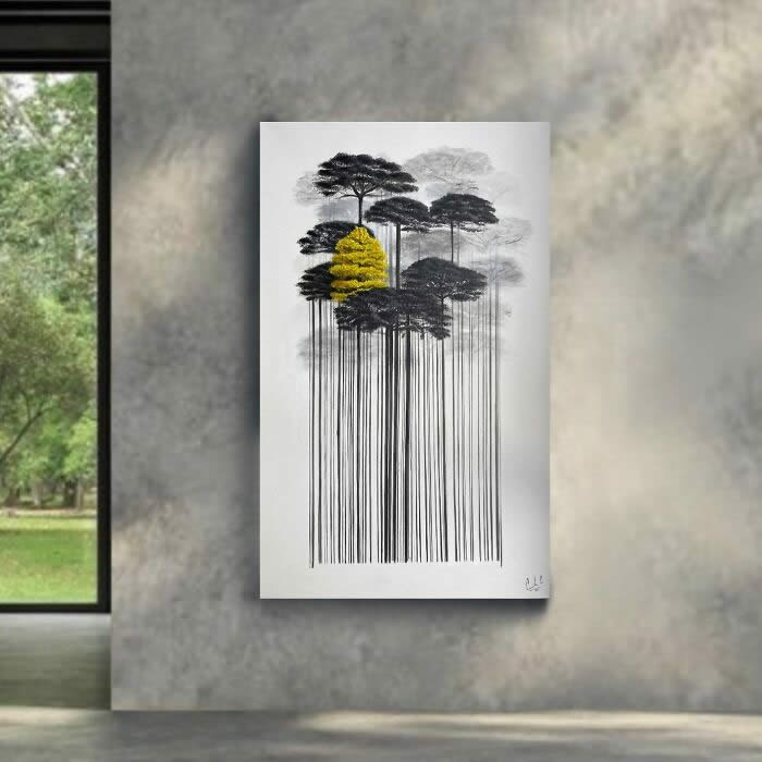 Barcodes to Trees Paintings by Camila Echavarria