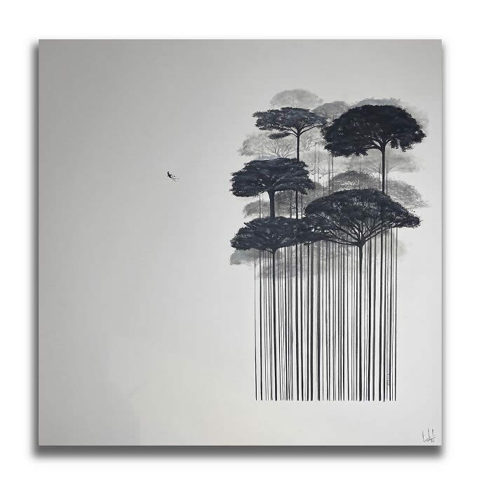 Barcodes to Trees Paintings by Camila Echavarria