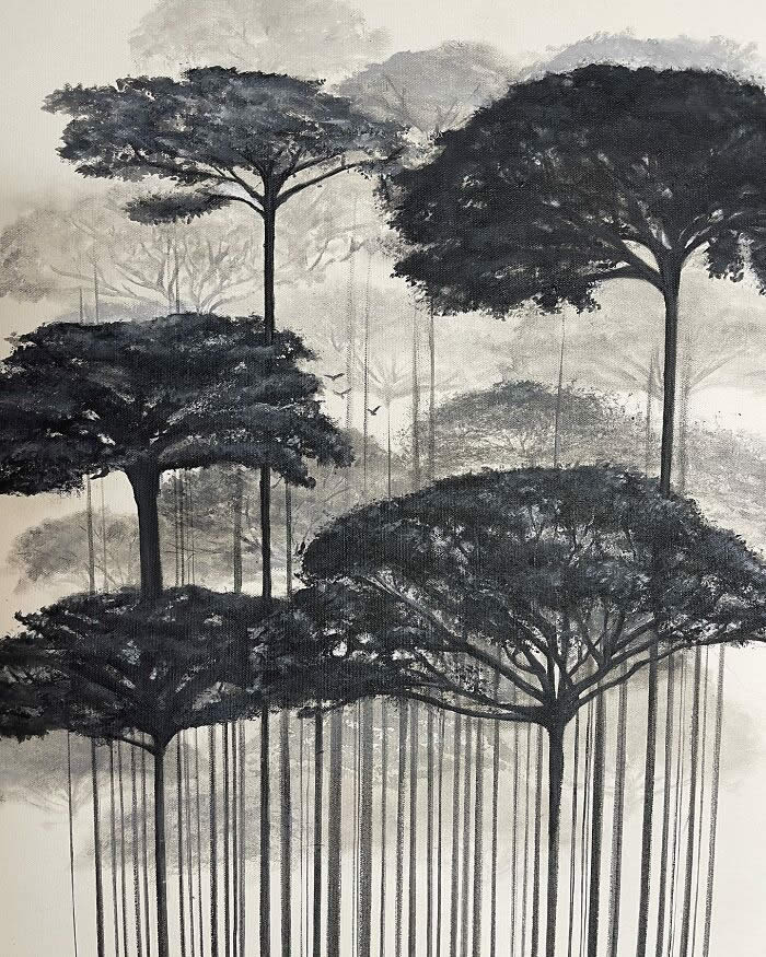 Barcodes to Trees Paintings by Camila Echavarria