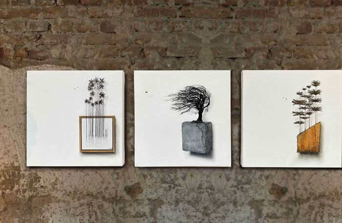 Barcodes to Trees Paintings by Camila Echavarria