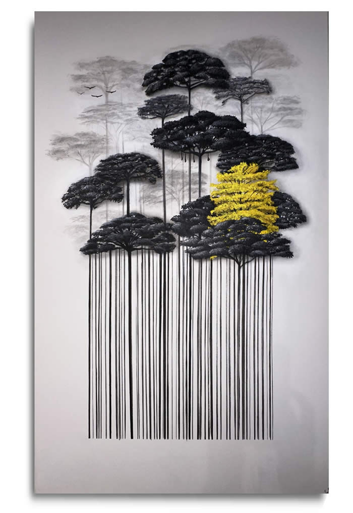 Barcodes to Trees Paintings by Camila Echavarria