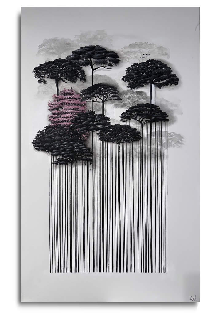 Barcodes to Trees Paintings by Camila Echavarria