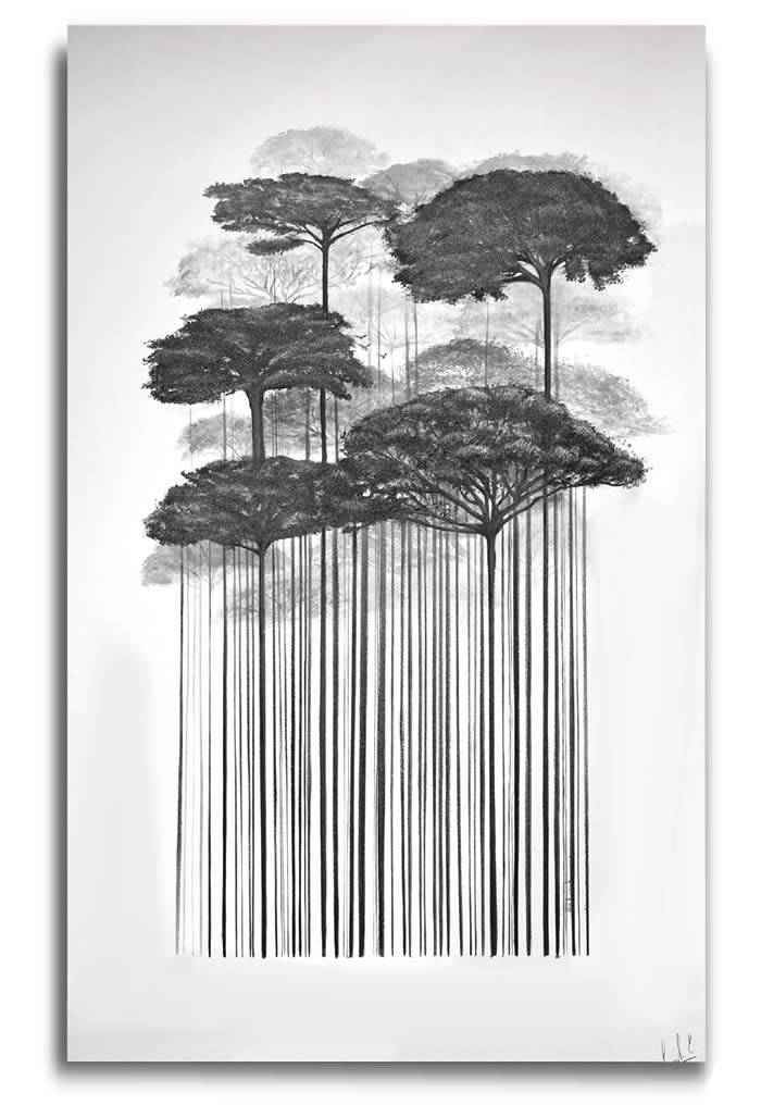 Barcodes to Trees Paintings by Camila Echavarria