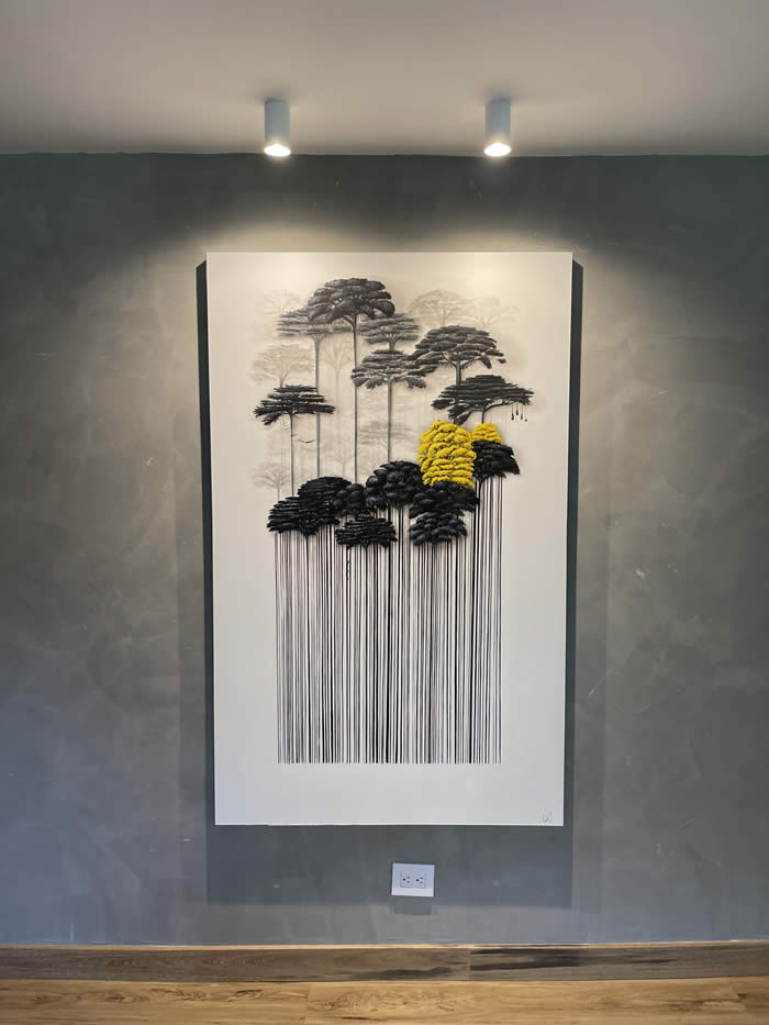 Barcodes to Trees Paintings by Camila Echavarria